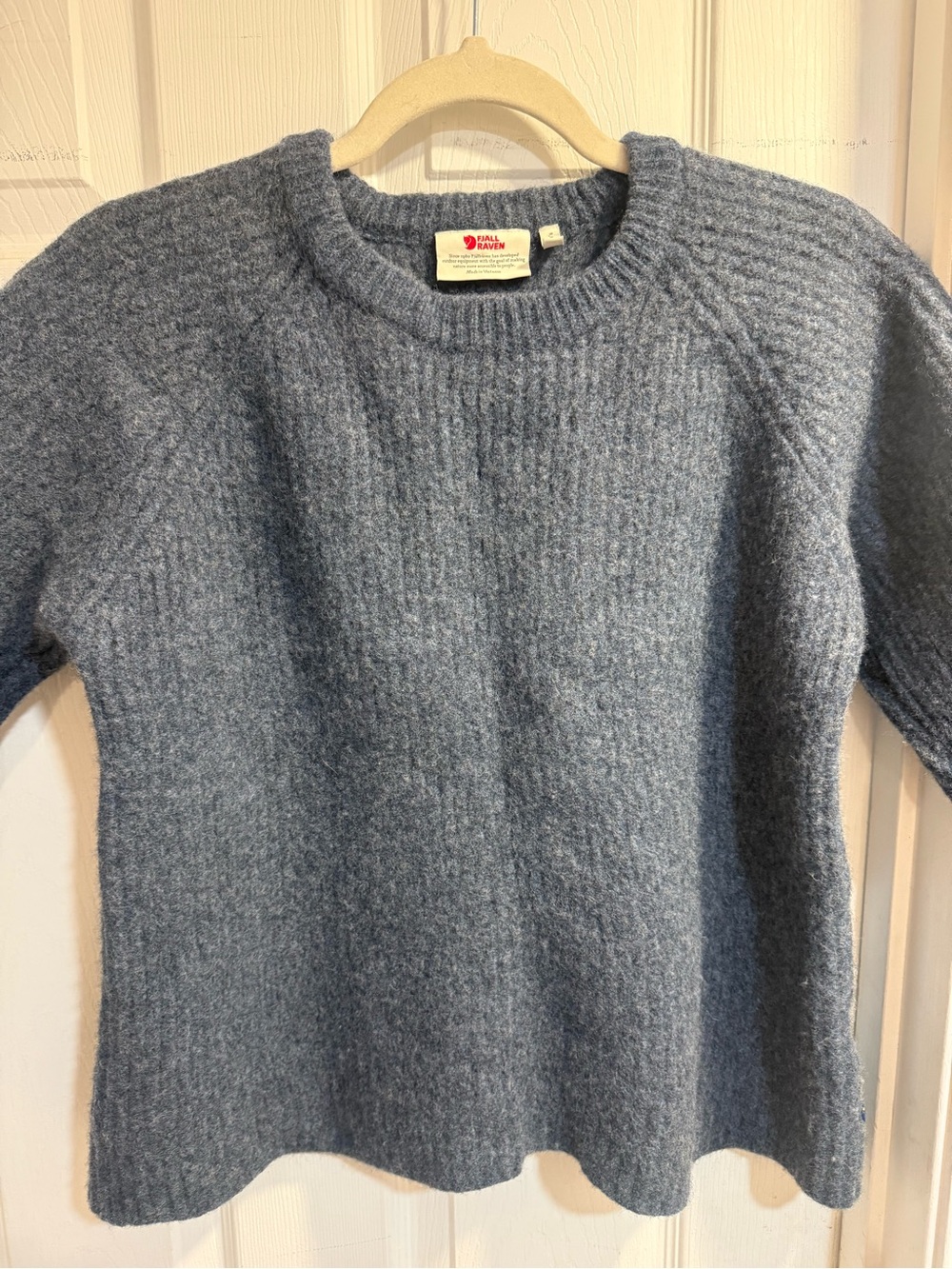 Fjallraven Women's Crew Neck Wool Sweater in Slate Blue - Picture 4 of 8